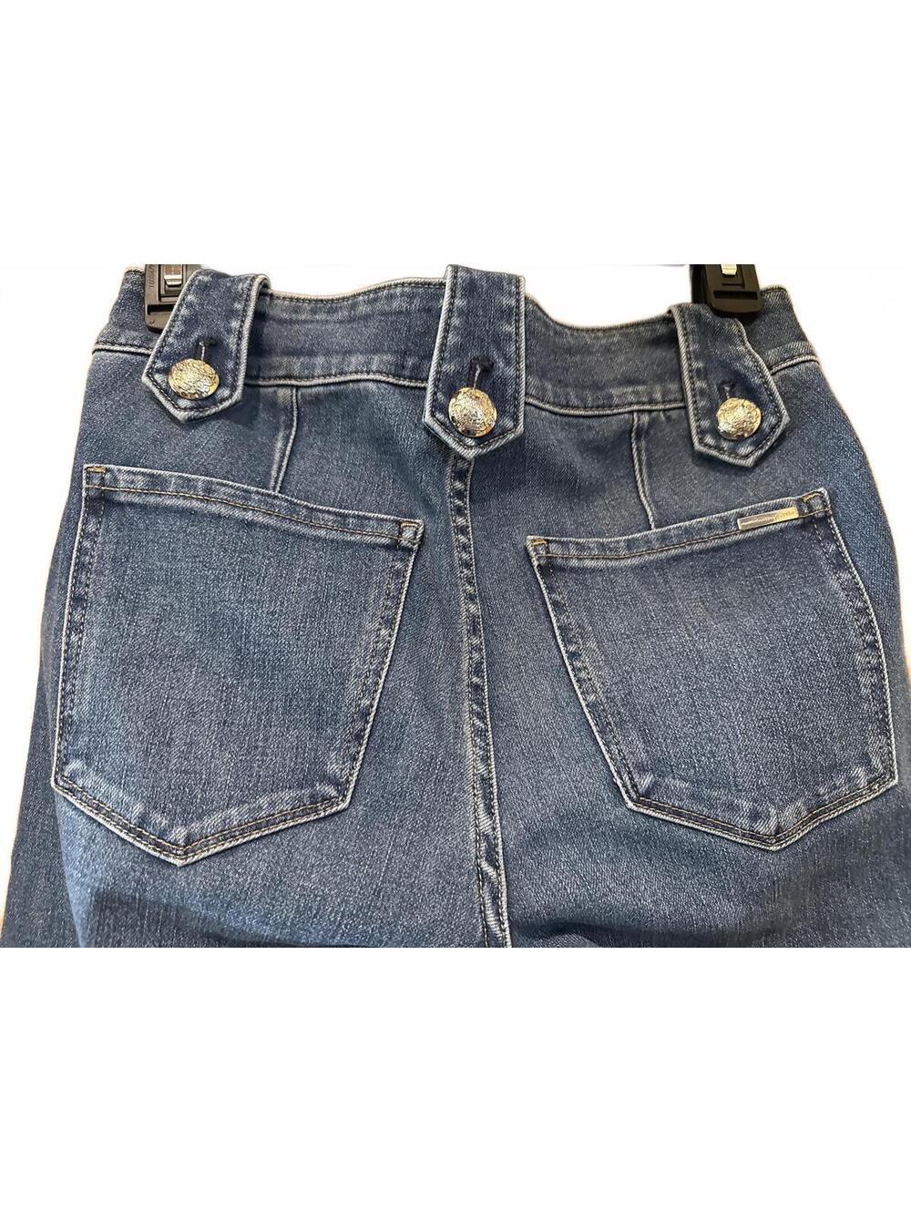 White House Black Market Straight Leg Embellished Button Jeans Blue Size 2 - Picture 5 of 8